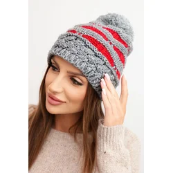 Kesi Womens winter wool hat with zirconia K453 graphite