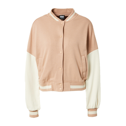 Womens Oversized 2 Tone College Terry Jacket Amber/White Sand