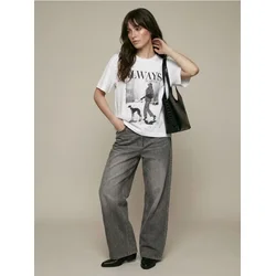 Sinsay - Comfort wide leg farmerke sa srednjim strukom - sivo