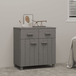 Komoda HAMAR svjetlosiva 79 x 40 x 80 cm od masivne borovine