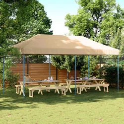 Šator za zabave Bež 292 x 580 x 315 cm Oxford tkanina