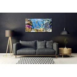 tulup.si Steklena slika Barrier reef narava 100x50 cm 2 obešalnika