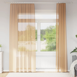 Voile zavjese s petljama 2 kom pijesak 140x245 cm