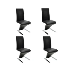 VIDAXL jedilni stoli set 4 stolov, črni