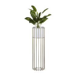 Metalna saksija za cveće LOFT 70x20 cm, zlatna/bela
