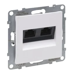 LEGRAND 2XRJ45/kat. 5E UTP vtičnica, BELA SUNO