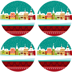 Bertoni Home Unisexs 4 Round Table Pads Set Carol