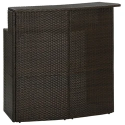 Vidaxl Vrtna barska miza rjava 120x55x110 cm poli ratan