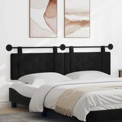 vidaXL Visoki naslon za glavo Črna 170 x 55 x 5 cm Žamet