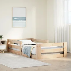 Vidaxl Posteljni okvir brez vzmetnice 75x190 cm trdna borovina