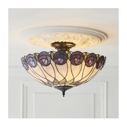 Endon 111906 - Plafonski luster Tiffany HUTCHINSON 3xE27/10W/230V prečnik 50 cm