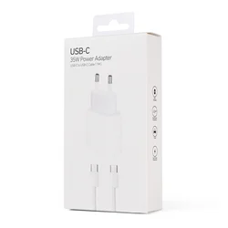 Kućni punjač PD Fast charger 35W za iPhone 15-16 sa PD Type C kablom CE beli