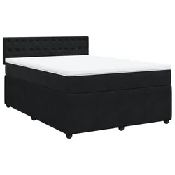 Vidaxl Box spring postelja z vzmetnico črna 140x200 cm žamet
