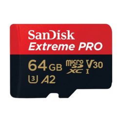 SanDisk Pomnilniška kartica EXTREME PRO microSDXC 64 GB 200/90 MB/s UHS-I U3 (SDSQXCU-064G-GN6MA)