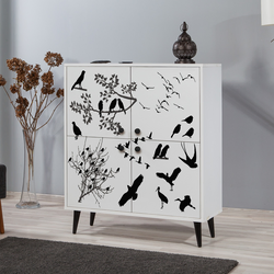 Hanah Home Komoda Multilux Manyas 95x111x36cm Belo-Crna