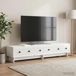 TV ormar s ladicama Bijela visokog sjaja 147 x 34,5 x 30 cm