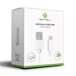 Kabel Teracell Plus iPhone 2A Lightning beli 2m