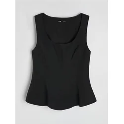 Sinsay - Slim bluza bez rukava - crno