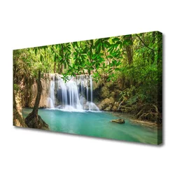 tulup.si Slika na platnu Slap lake forest narava 120x60 cm