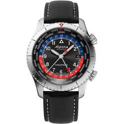Alpina AL-255BRB4S26 Startimer Pilot Worldtimer Mens Watch 41mm 10ATM