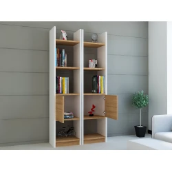 Hanah Home Polica 66,2x150x29,5cm Hrast-Bela