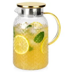 Northix Steklen vrč s pokrovom in cedilom, prostornina 1,5 l