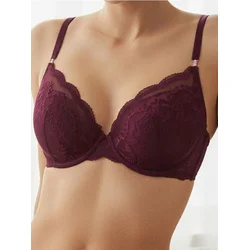 Sinsay - Čipkani push-up brushalter - tamno ljubičasta