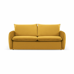 Senf žuta baršunasta sklopiva sofa 194 cm Vienna – Cosmopolitan Design