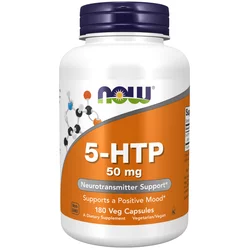 NOW Foods NOW 5-HTP, 50 mg, 180 rastlinskih kapsul