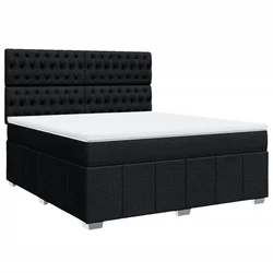 Vidaxl Box spring postelja z vzmetnico črna 180x200 cm blago