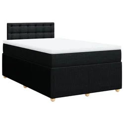 Vidaxl Box spring postelja z vzmetnico črn 120x200 cm blago