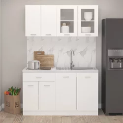 Set kuhinjskih ormarića od 4 dijela Lyon od bijelog inženjerskog drva