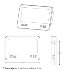 DAWN LED REFLEKTOR GN-FL913-50W CCT 5000lm 110° IP66