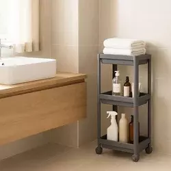 Aberto Design Plastična višenamenska polica, 36x23x71cm, Sivi