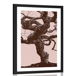 Plakat s paspartujem skrivnostno deblo drevesa - 30x45 no frame