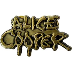 Alice Cooper Dripping Logo Gold Odznak 38 x 23 mm