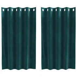 Zavjese za zamračivanje 2 pcs Tamnozelena 140 x 140 cm Baršun
