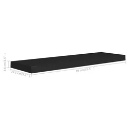 Plutajuće zidne police 2 kom crne 80 x 23,5 x 3,8 cm MDF