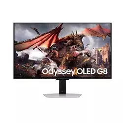 Samsung monitor Neo G8 Odyssey, 32, OLED, 4K, VA, 0.03ms, 250cd, 240Hz, 2xHDMI, DP, USBx2, SPK, nagib, HA, okretanje, osovina, srebrna bo?a