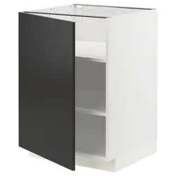 METOD Podni element s policama, bela/Nickebo boja antracita, mat, 60x60 cm
