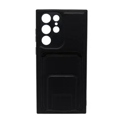 Maska za telefon LEATHER MAGSAFE WALLET za Samsung S22 Ultra, Crna