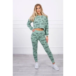 Dark mint lettering set