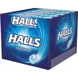 Halls COOLWAVE metini bonboni v škatli 20 x 33,5 g