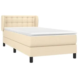 VIDAXL Box spring postelja z vzmetnico krem 90x200 cm blago
