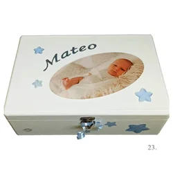 Kutija uspomena personalizirana imenom - poklon za rođenje, krštenje ili rođendan djeteta - 23. 20x30x10cm - 18022