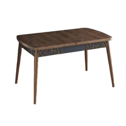 Hanah Home Trpezarijski sto na razvlačenje Amalfi Motif, 131.5-170 cm, Orah