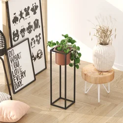 Aberto Design Dekorativna saksija GED-023-B, 15x50 cm, Crno-terakota