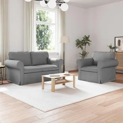 Set sofe 2 pcs Svijetlo siva 155 x 82 x 80 cm tkanina