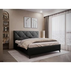 Boxxx OBLAZINJENA POSTELJA 180 cm x 200 cm , tekstil črna