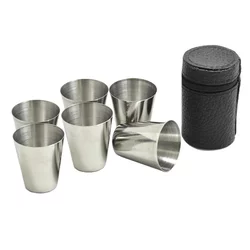 aptel Set 6 inox prenosnih kozarcev 30ml + torbica